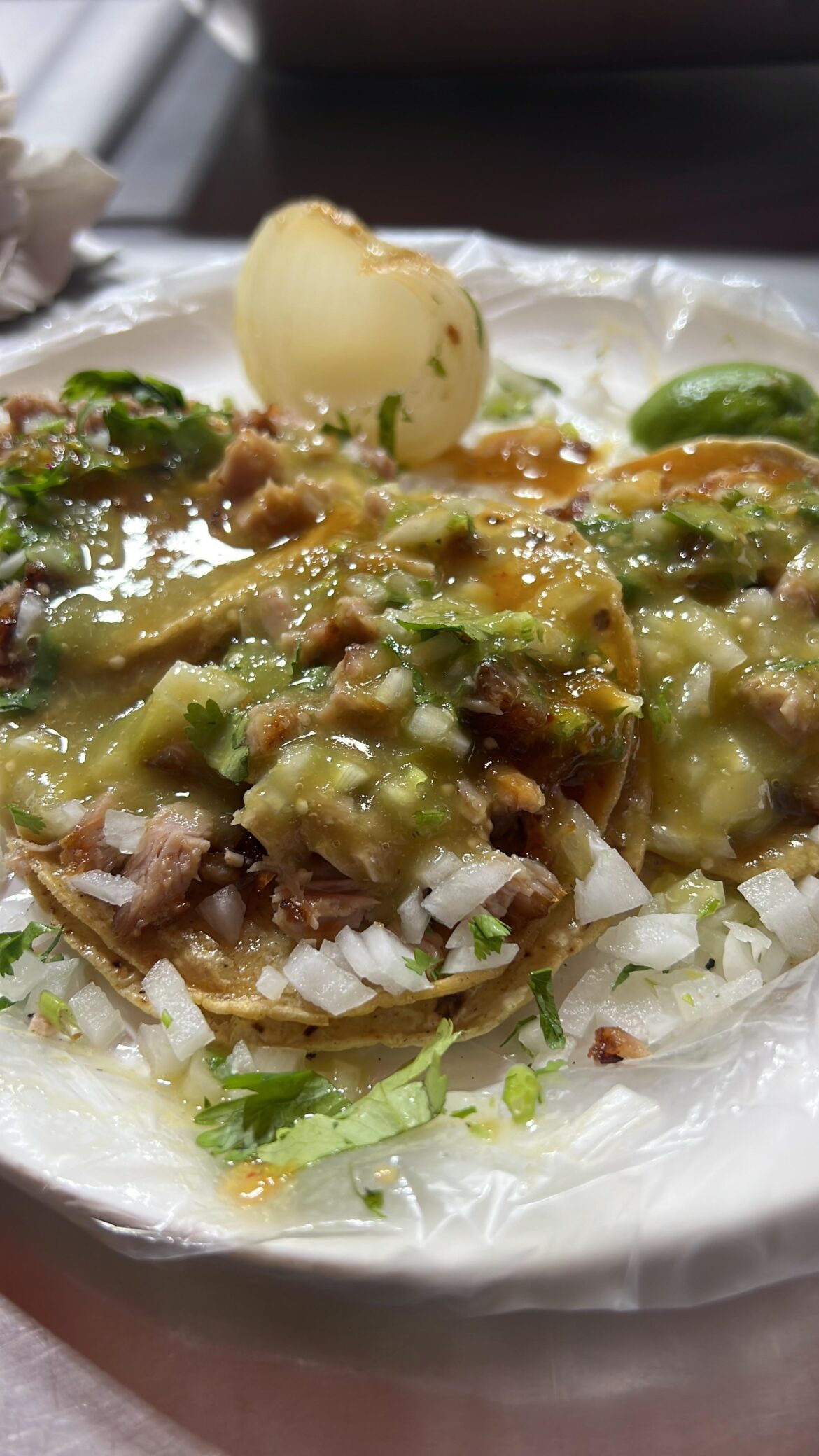 Suadero with salsa verde!