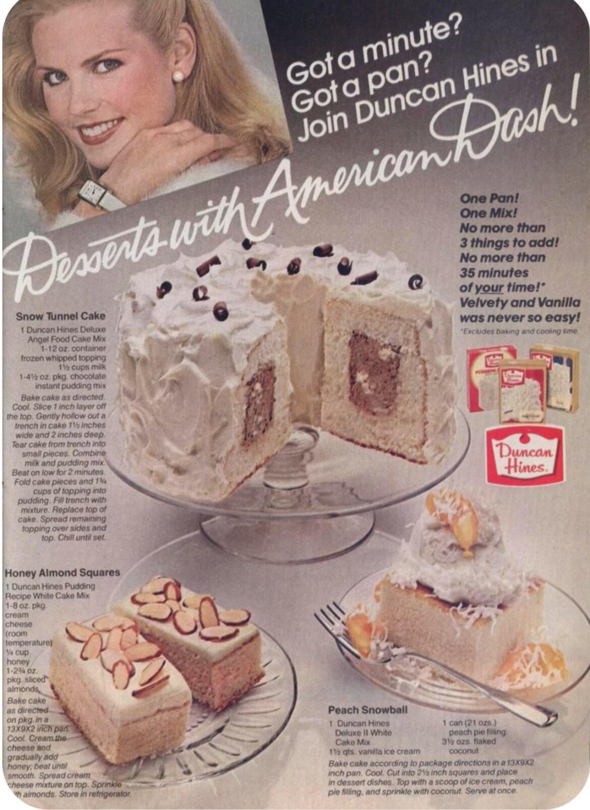 Duncan Hines Cake Mix recipes, 1981
