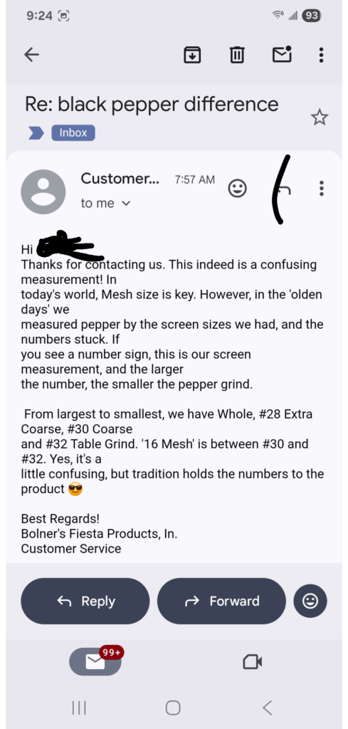 pepper different sizes.