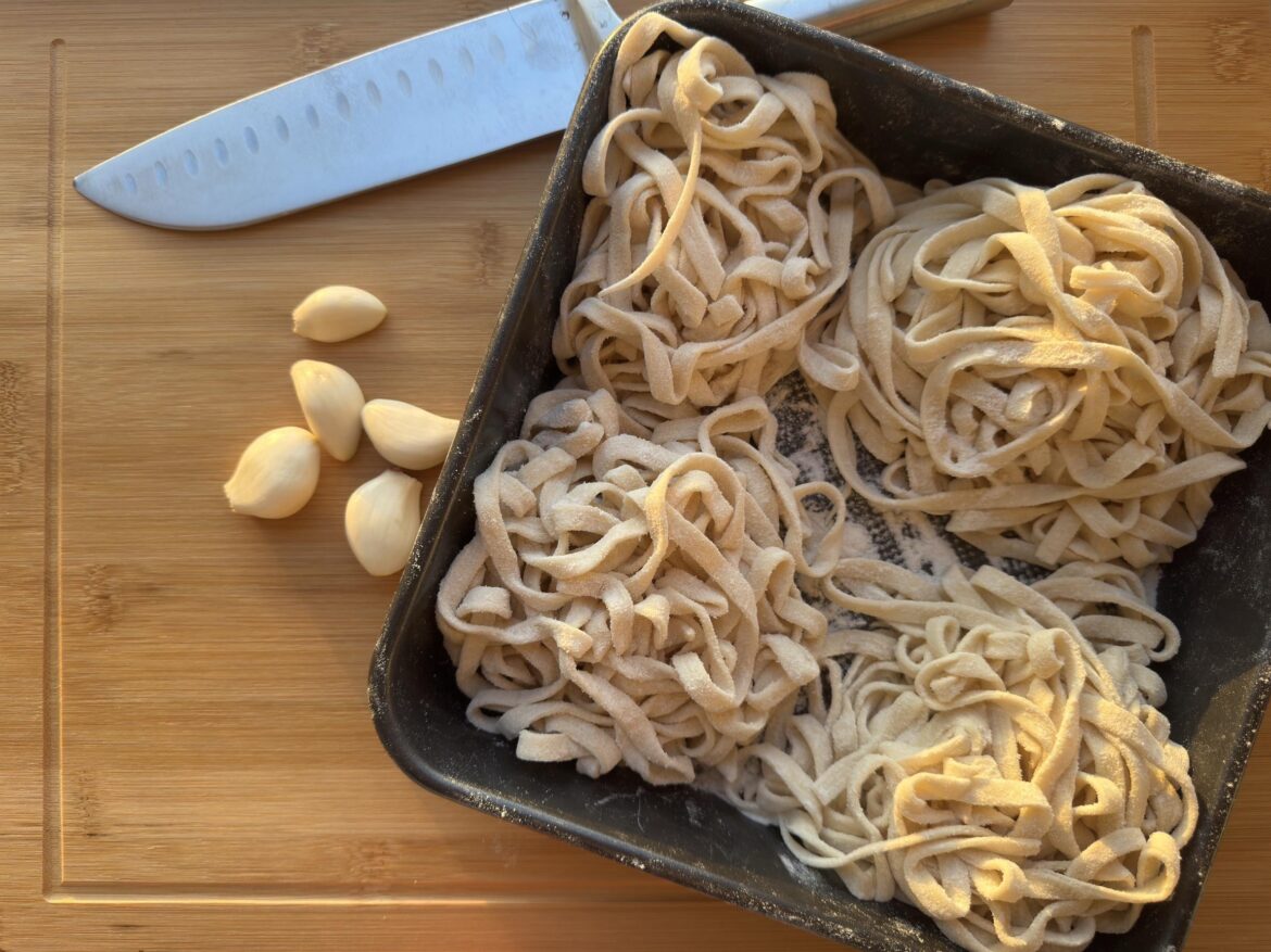 Every Monday night is pasta night with my two kids
