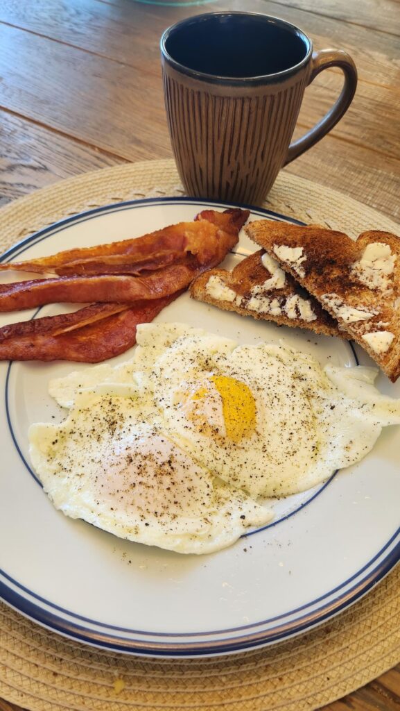 Sunday is eggs, bacon and toast day