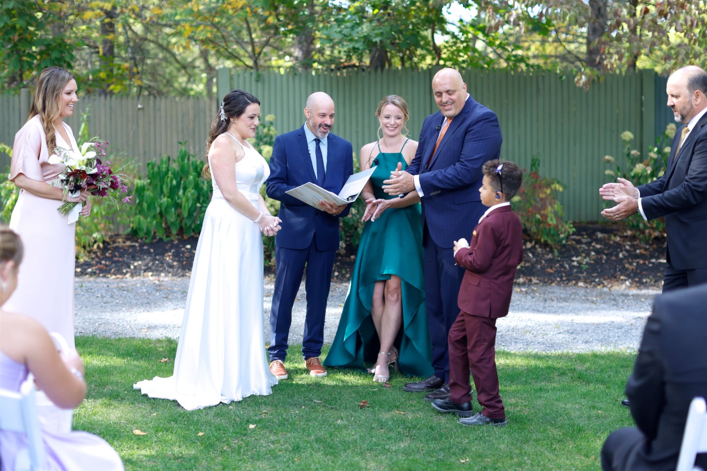 The couple asked their friends Meredith FitzGerald and Chef Louis DiBiccari to officiate; Meredith had been the GM at Stir when Tony and Maria first met.