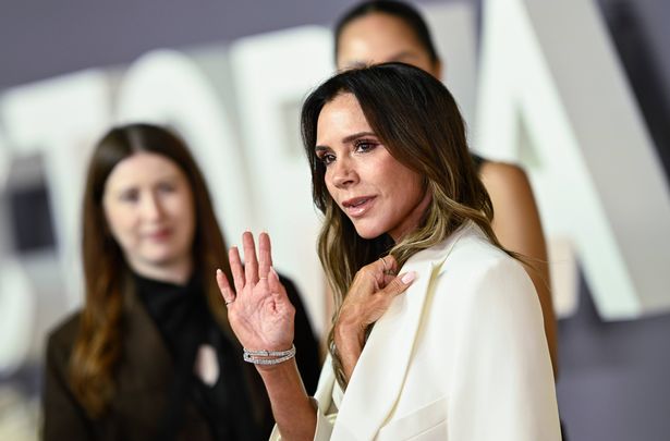 LONDON, ENGLAND - OCTOBER 08: Victoria Beckham attends the "Victoria Beckham" World Premiere at the Curzon Mayfair on October 08, 2025 in London, England. (Photo by Gareth Cattermole/Getty Images)