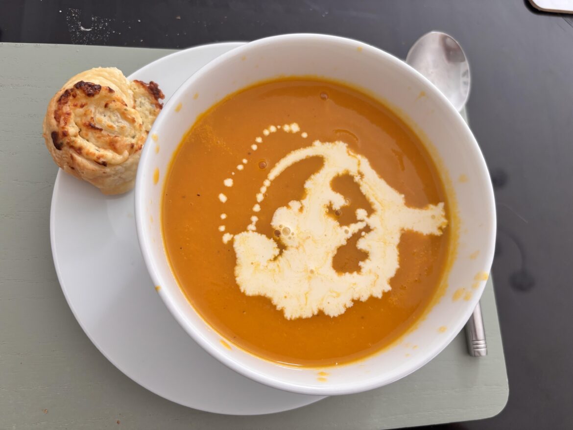 Carrot, potato and onion soup