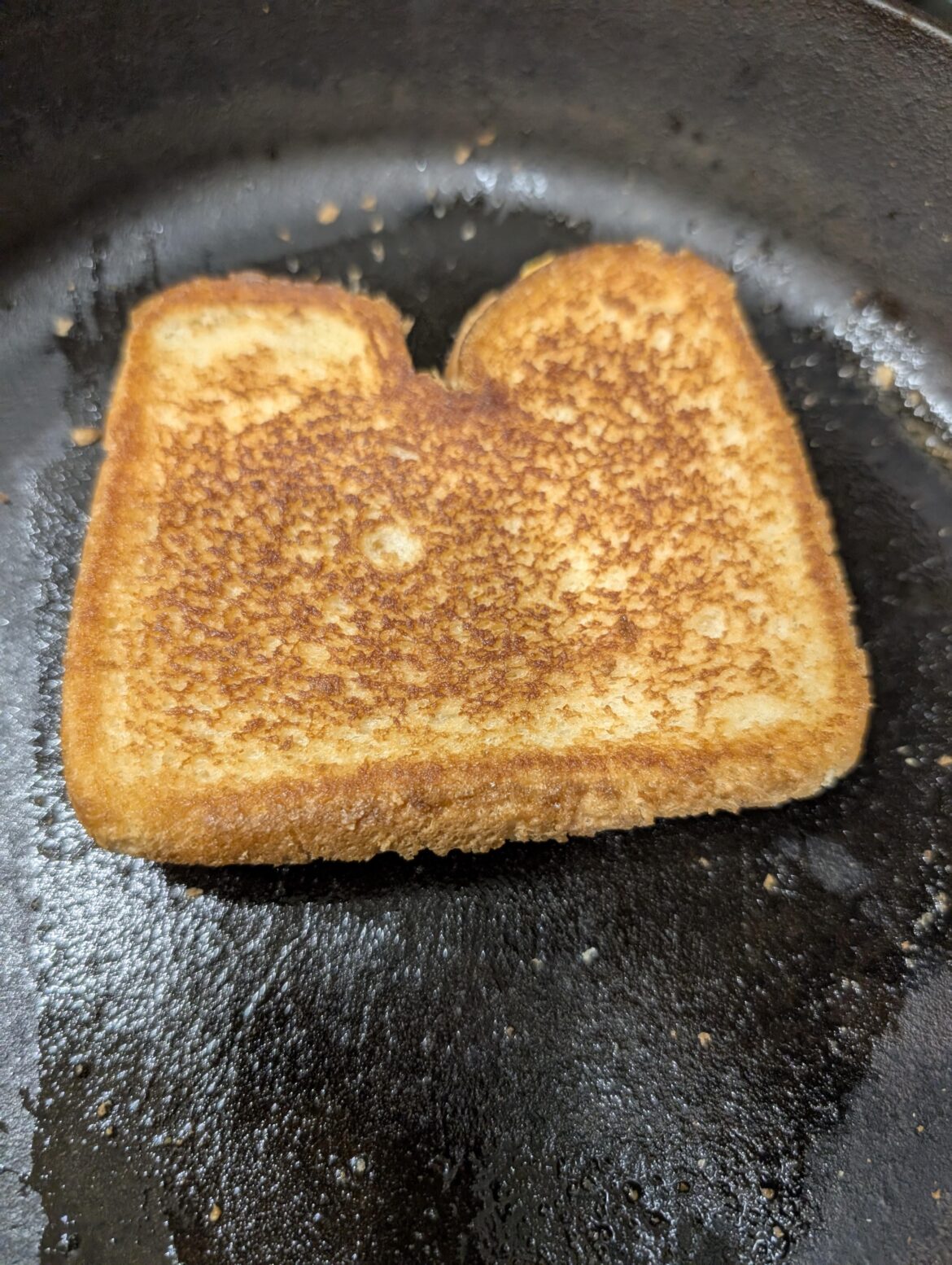 Just a beautiful crust on a classic grilled cheese