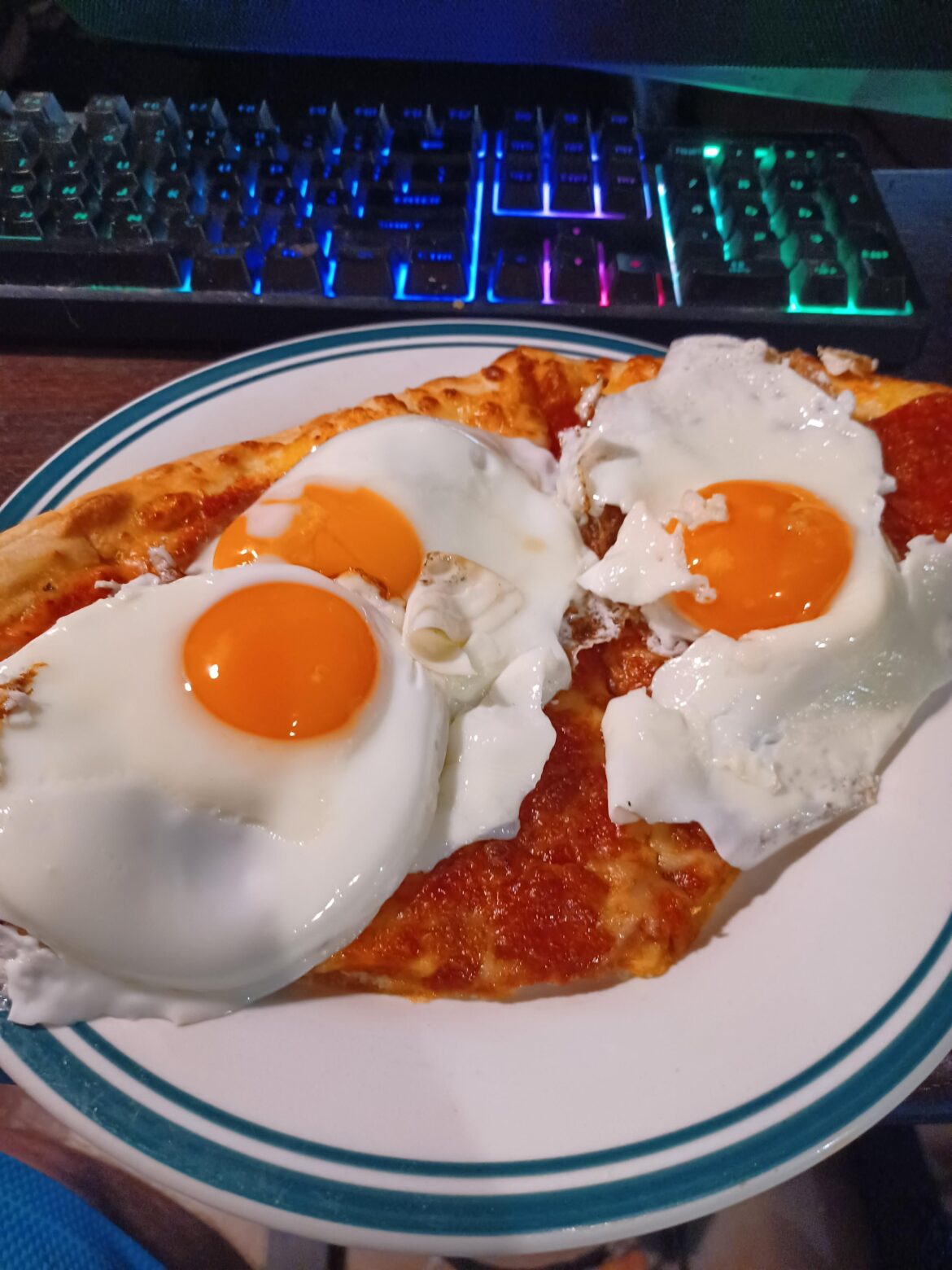 Eggs and pizza