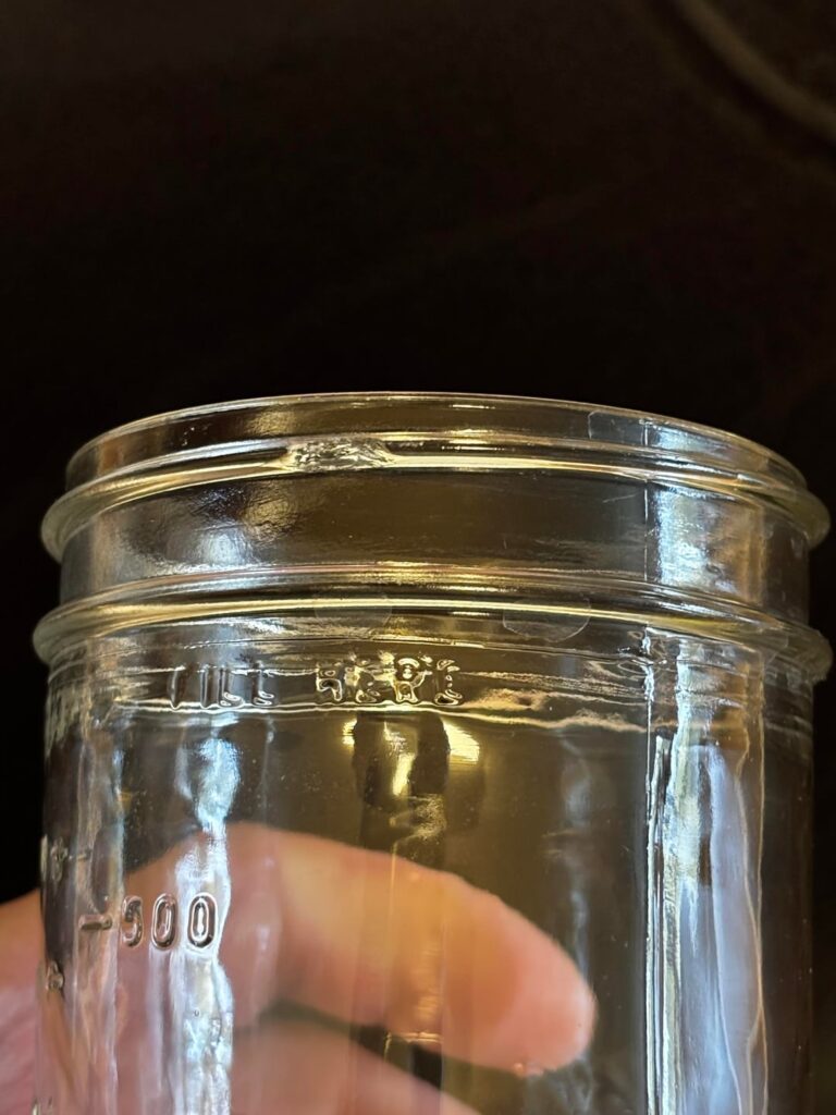 Ball Mason jar chip in thread okay to use or a nut and bolt holder?