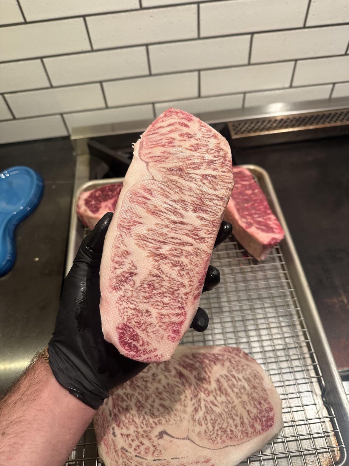 I’m a private chef and my client eat one of these a week…can’t tell but it’s about 2” thick