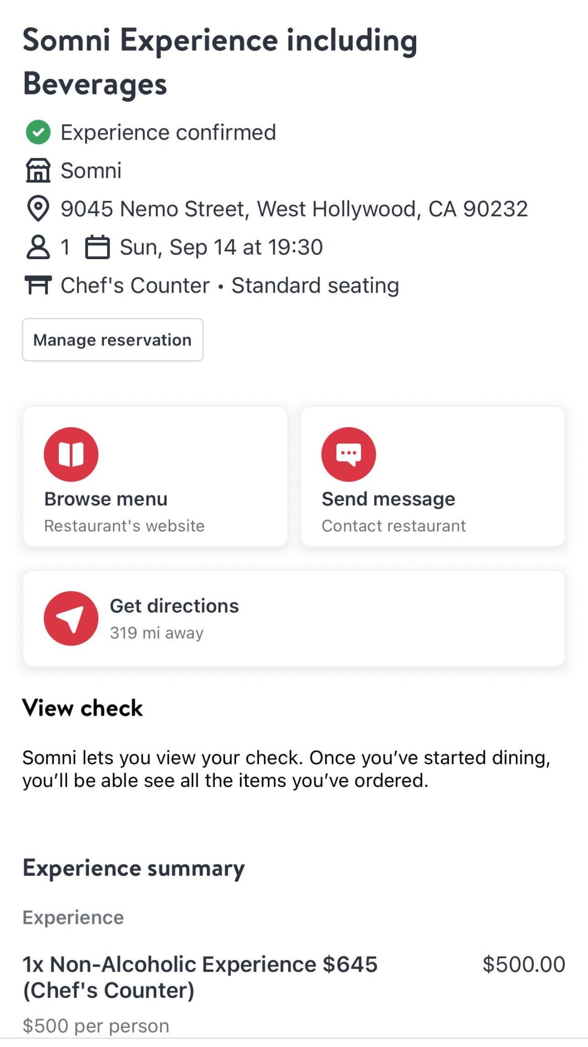 Somni 9/14 7:30pm 1 person