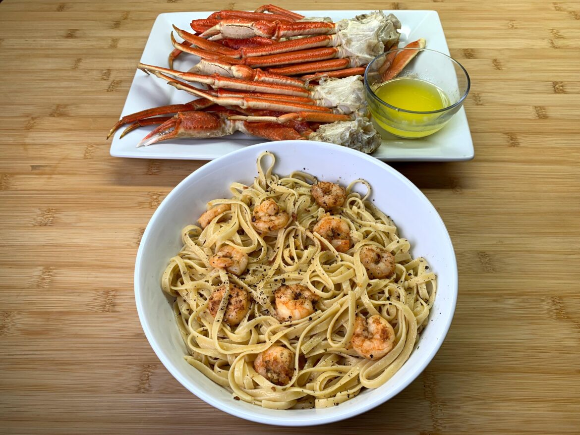 Garlic Butter Shrimp and Crab Legs for my Bday