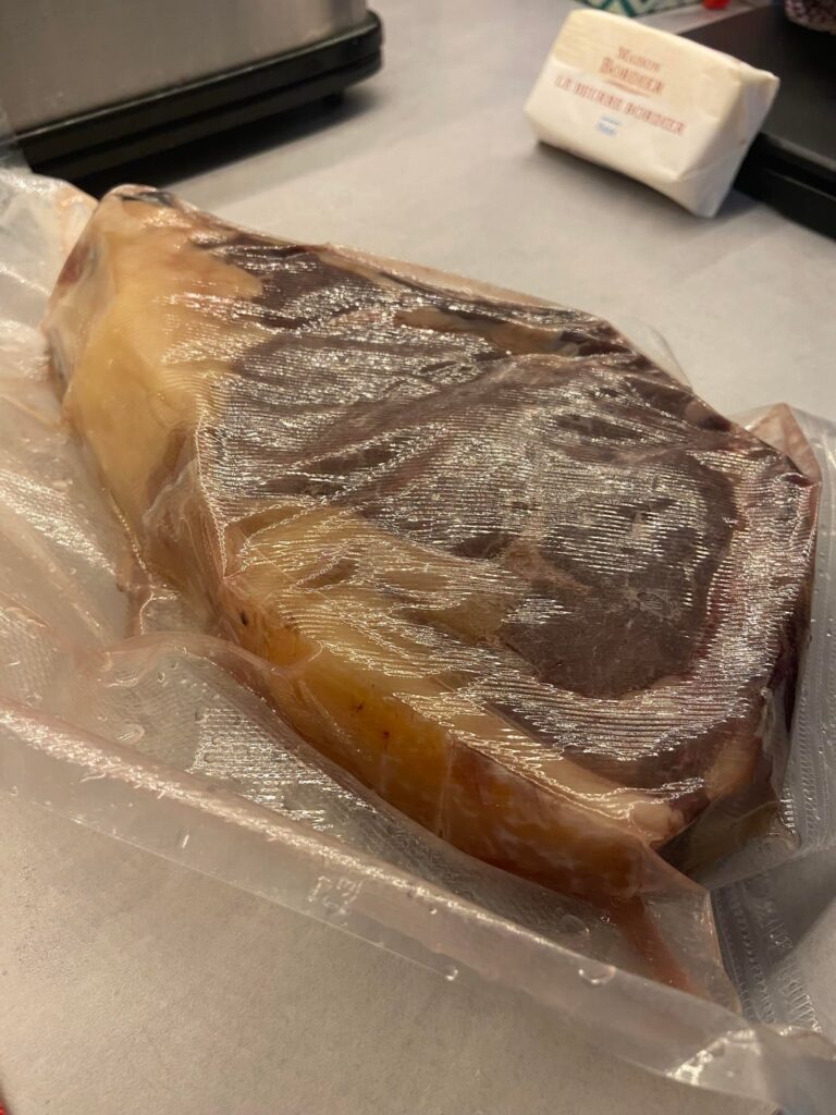 46 oz 45 days dry aged Bone-in Ribeye ready to sear