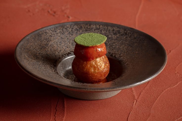 A typically eye-catching and well-crafted dish from Akoko. © John Carey