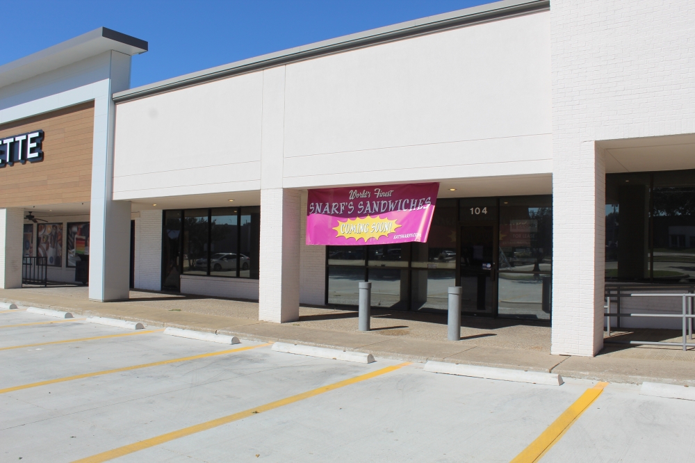 Snarf’s Sandwiches bringing sandwiches, salads to Richardson-Dallas border A purple coming soon sign announcing the new Snarf's Sandwiches location.