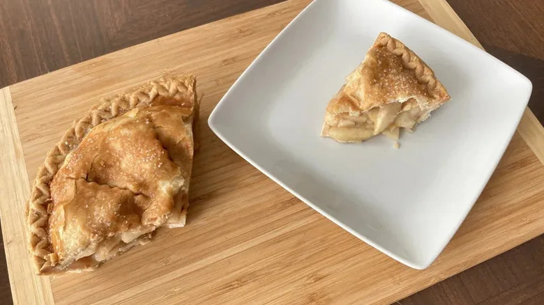Albertsons apple pie with slice on plate