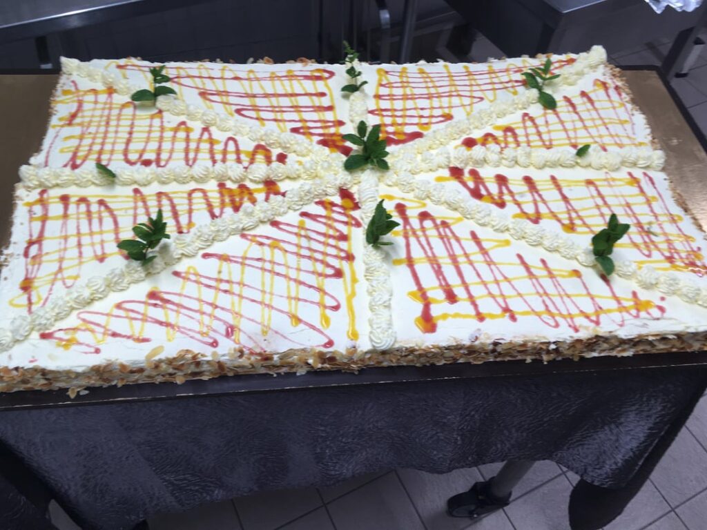 A cake thé sous chef made for kids, he is proud