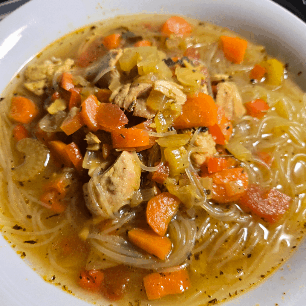 Home made chicken noodle soup