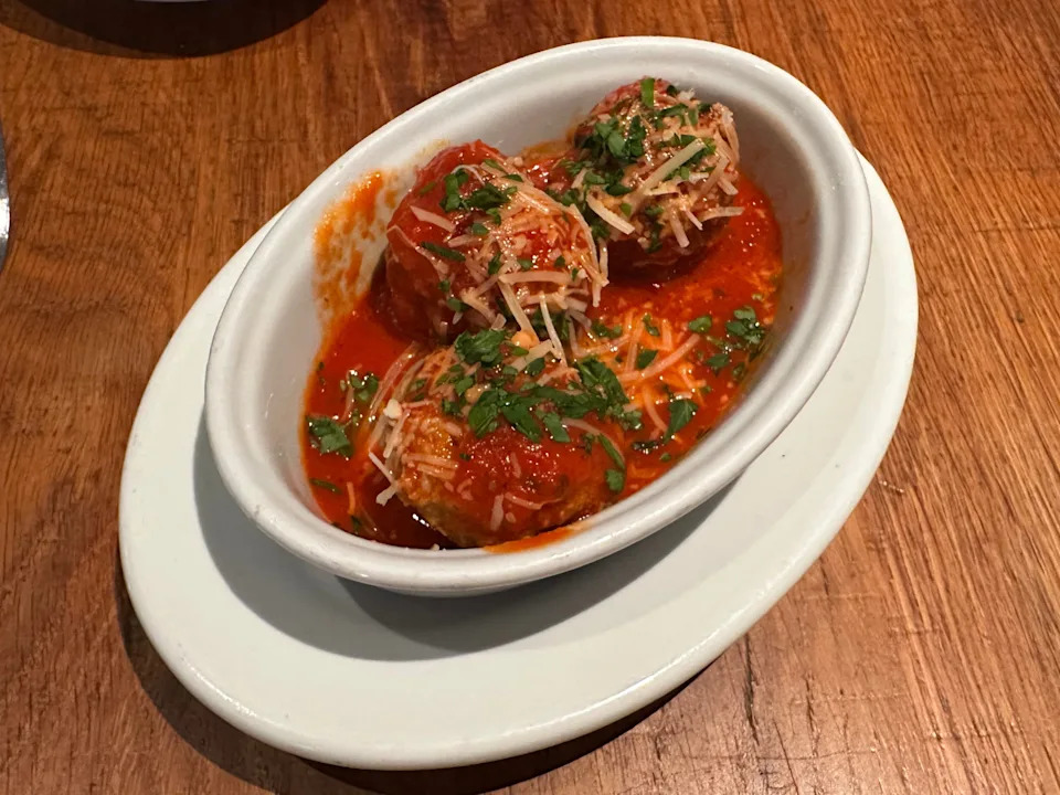 Meatballs in dish at Buddy V's