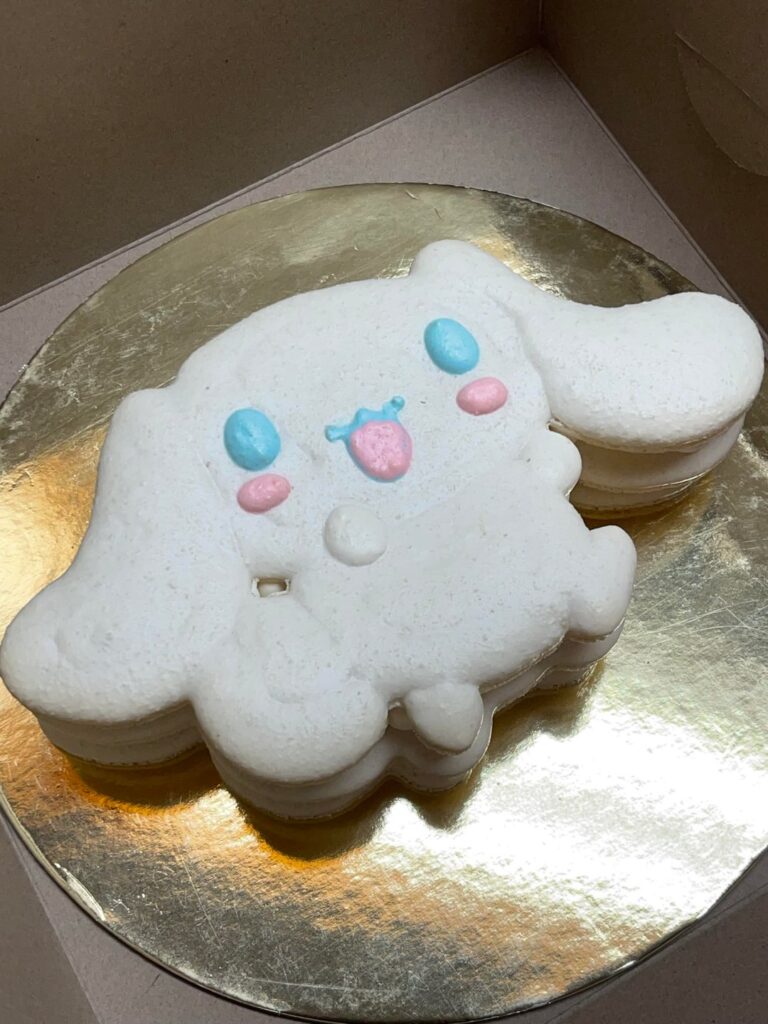 Cinamoroll Macaron Cake with Coffee Ganache and Passionfruit Ganache fillings