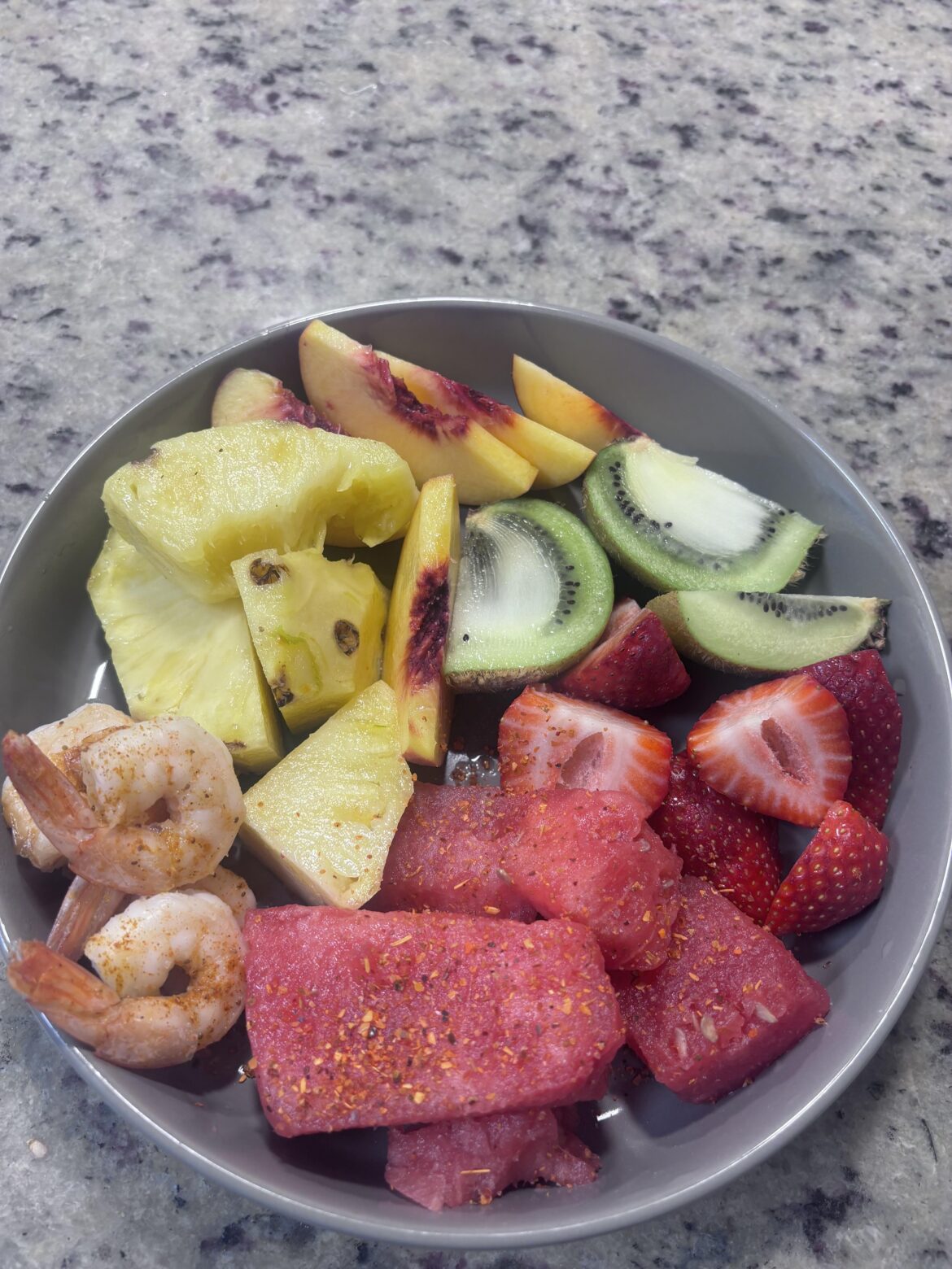 Fruits and shrimp