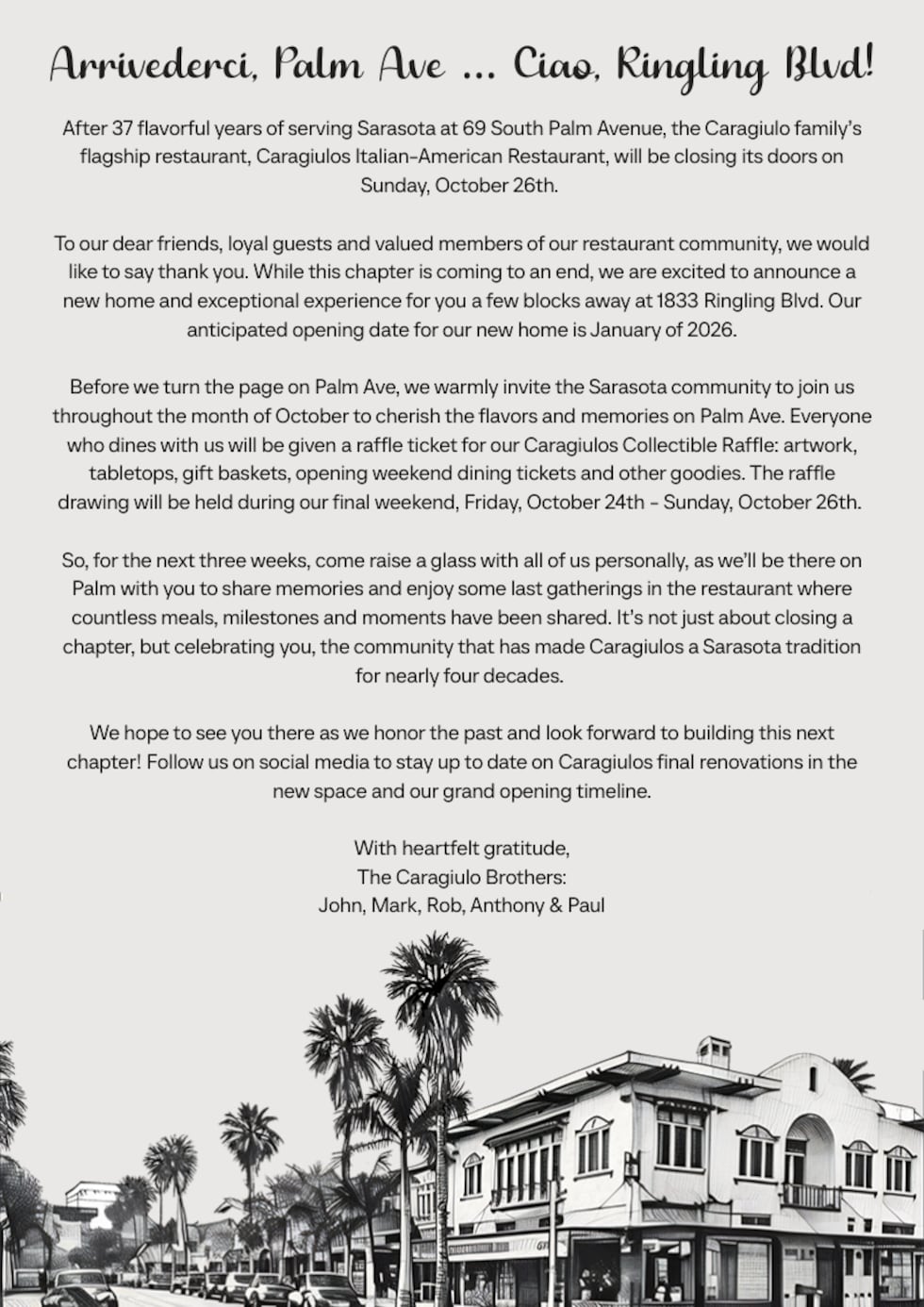 Italian American Dining in Sarasota, Florida