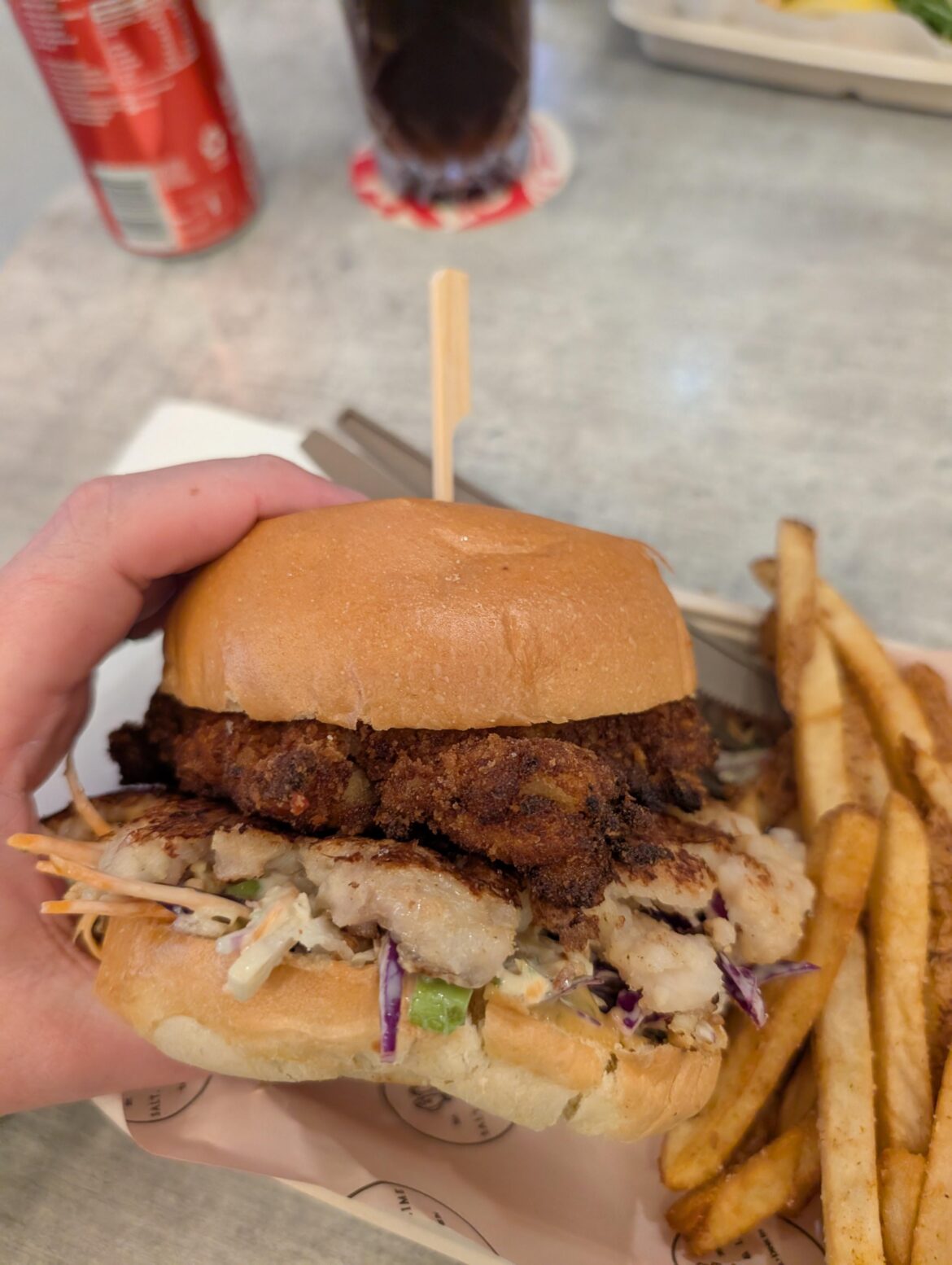 Lobster and crocodile burger