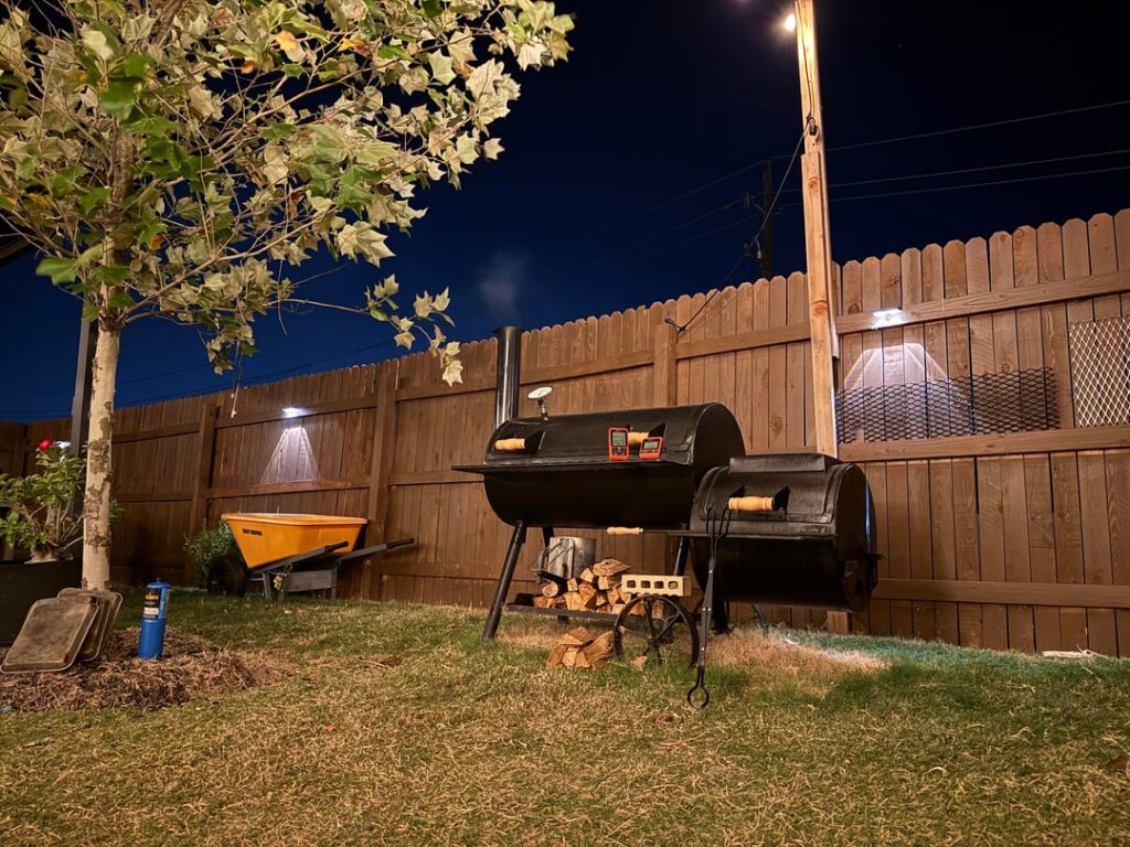 Smoking another Brisket under the Texas Stars.