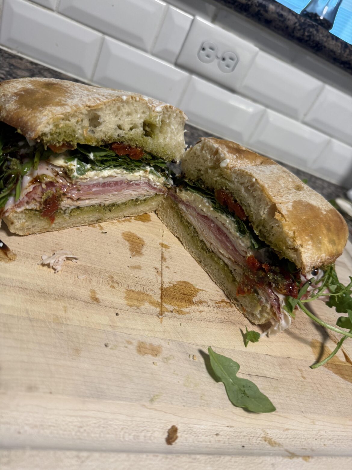 Tonight’s dinner. Wife wanted an Italian type sandwich.