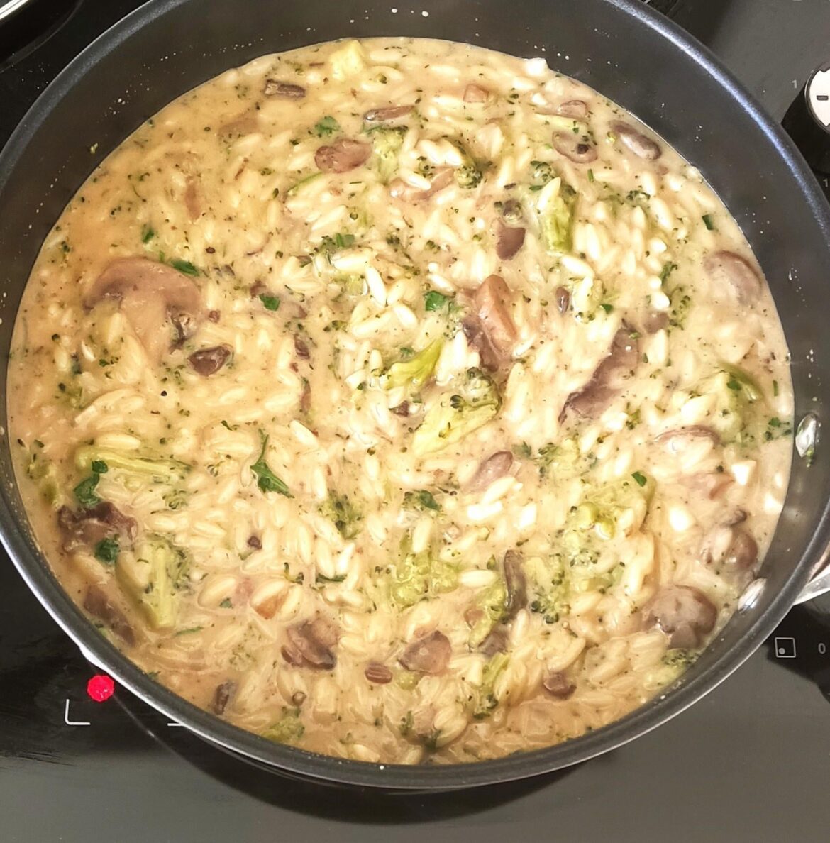 Broccoli & Mushroom Creamy Orzo