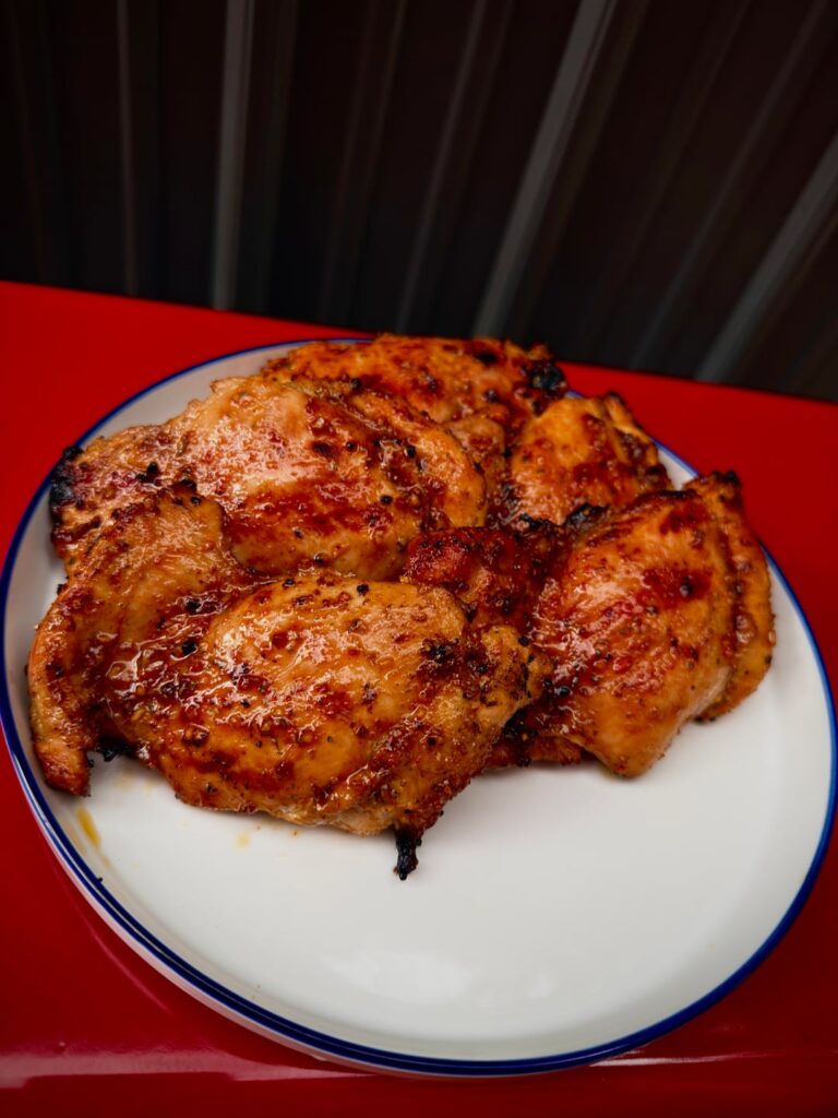 Hawaiian bbq chicken thighs anyone? I don’t see much love for gassers here, but my 1998 genesis 1000 still throws it down. Love this grill.