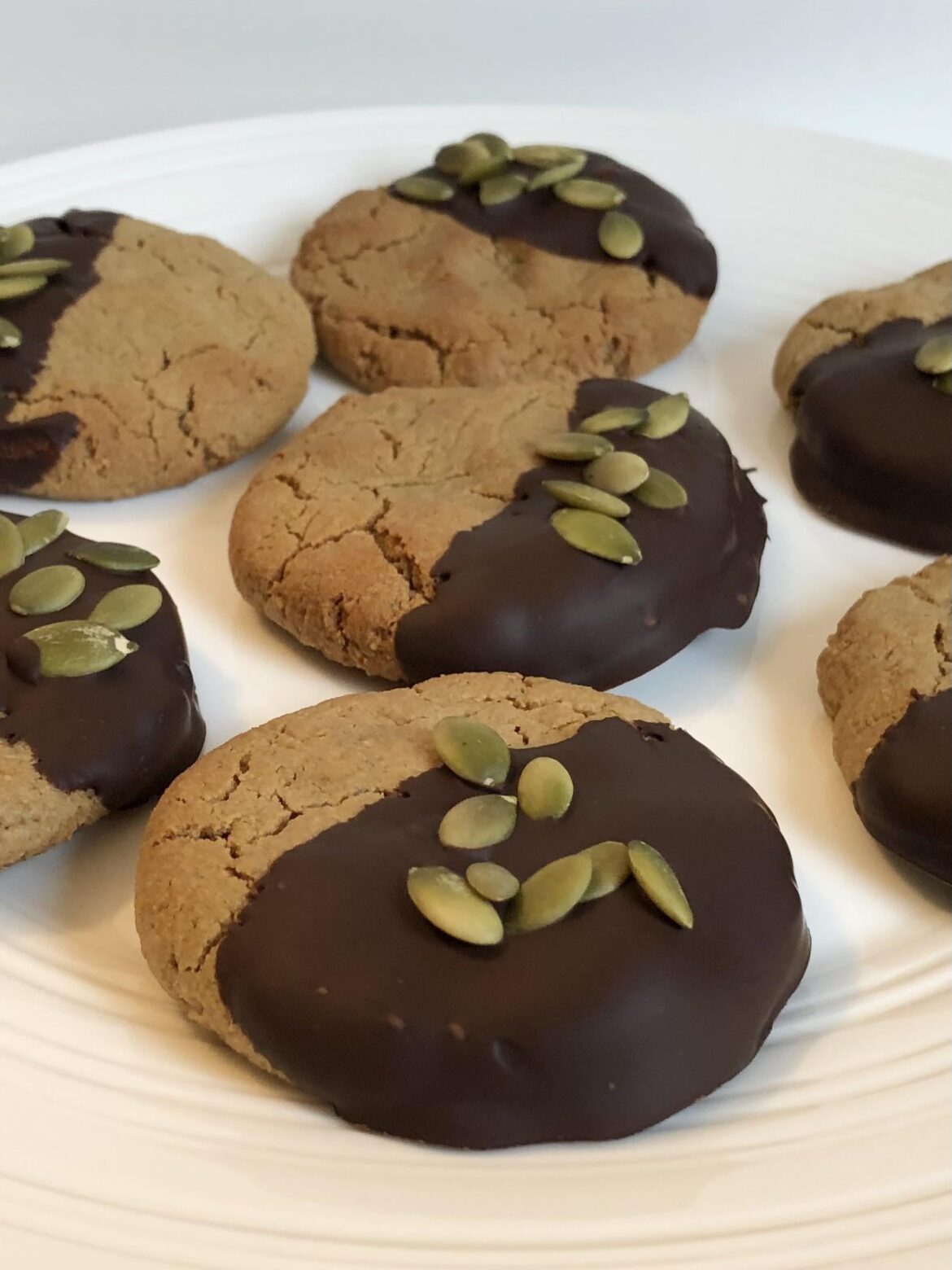 Soft and chewy pumpkin seed butter cookies
