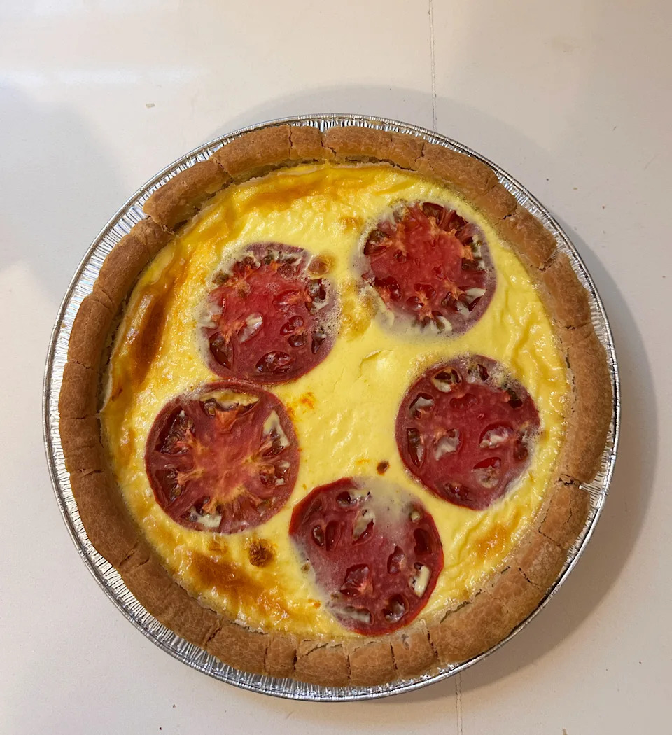 My attempt at quiche was yummy, but not pretty. (Amelia Edelman)