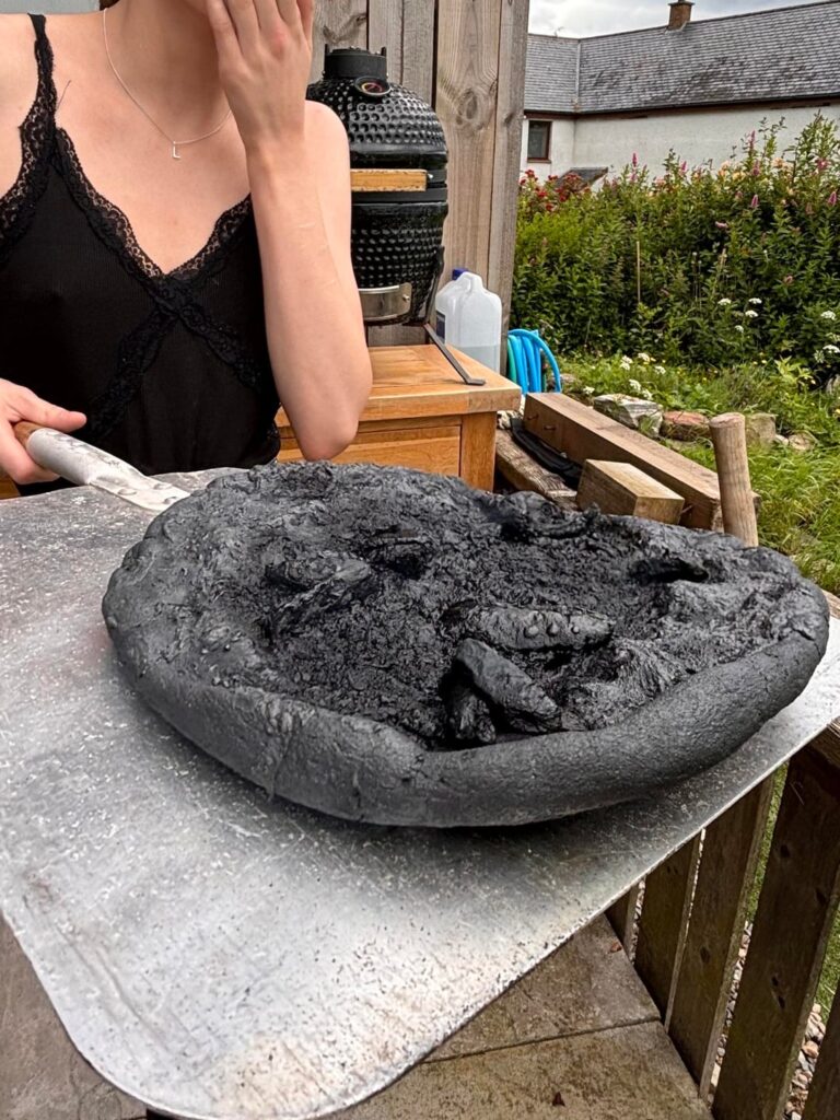 two attempts to cook pizza