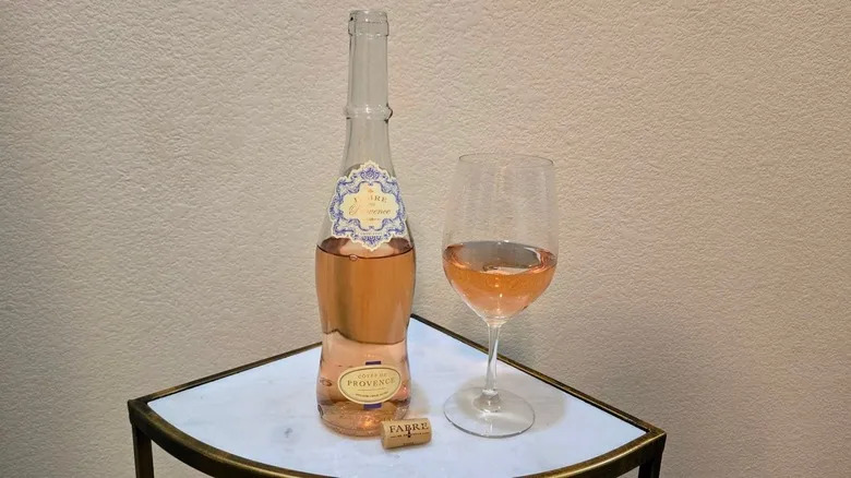 Bottle and glass of Fabre En Provence Rose Cote De Provence