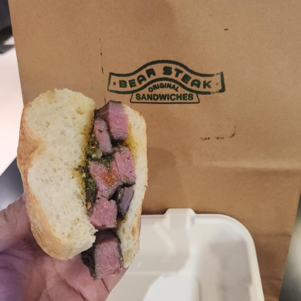 Steak sandwich at Bear steak