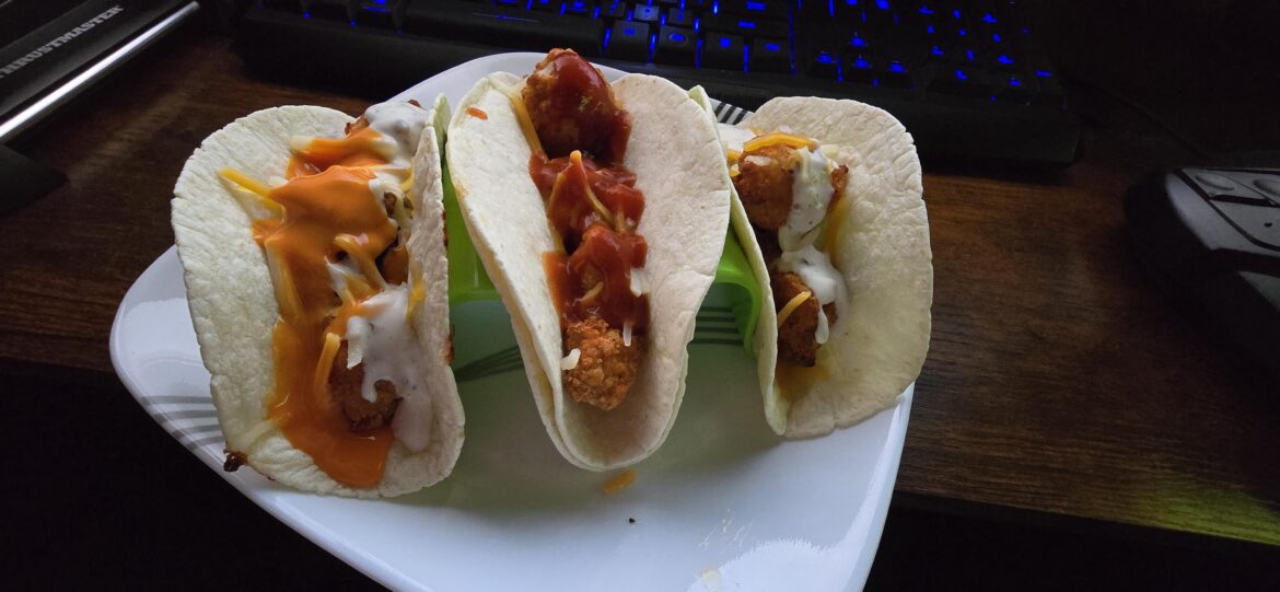Chicken nugget tacos