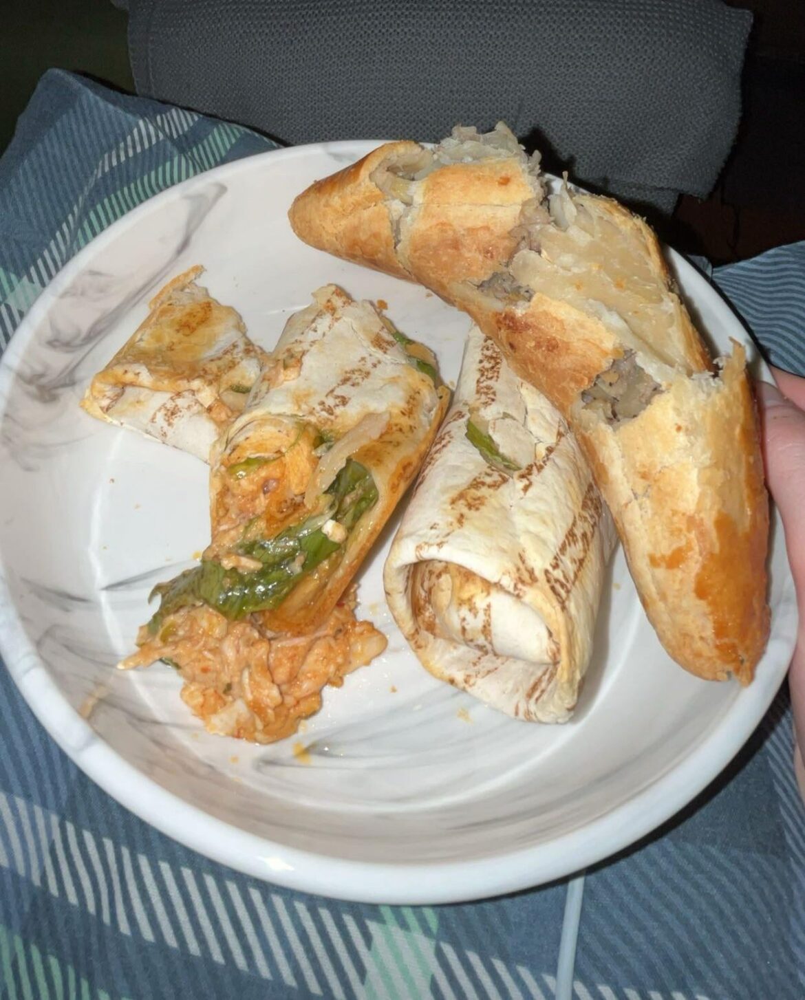 Cornish pasty & chicken wrap