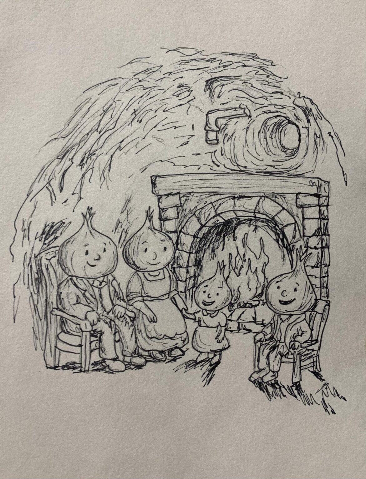 Today’s Inktober prompt was Onion so I made a little onion family