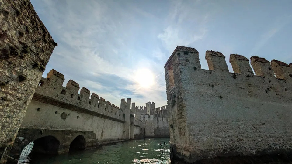 Castello Scaligero di Sirmione from the water (Rosamund Hall / The Independent)