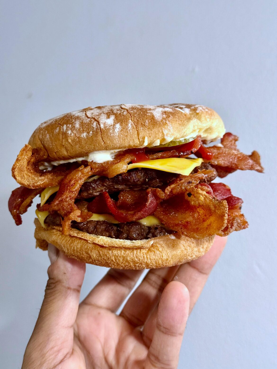 Tried making a Baconator at home.