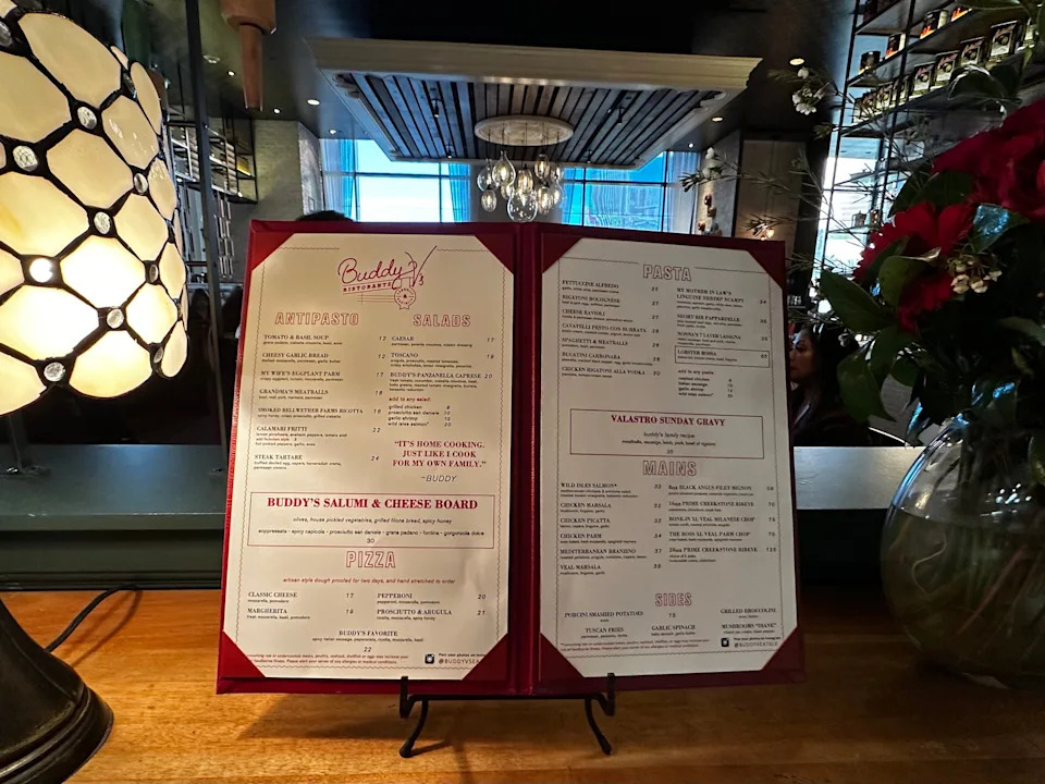 Menu at Buddy V's