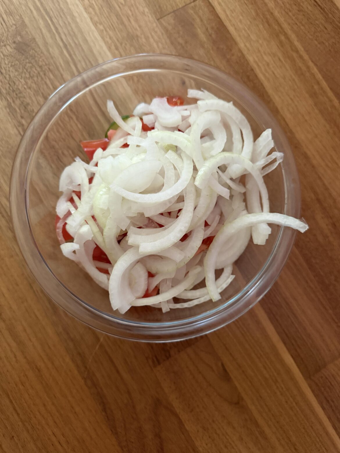 GF asked me to add “a few onions” to the salad. Apparently she meant a few pieces instead of a few whole onions…