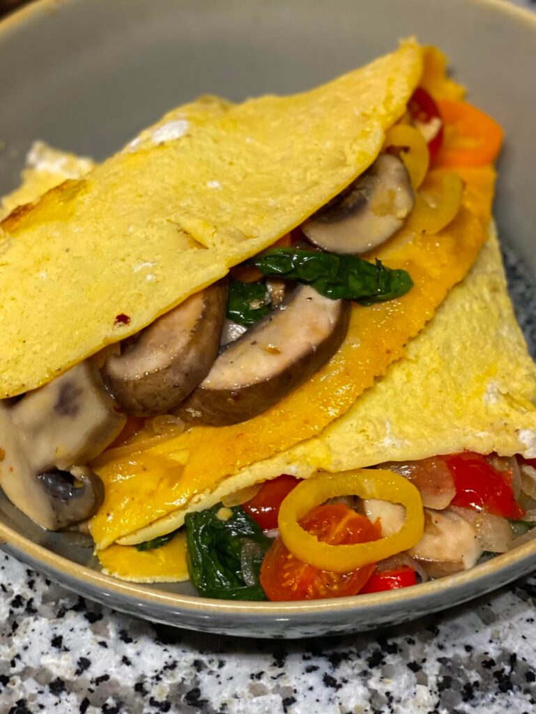 My attempt at a veggie omelet.