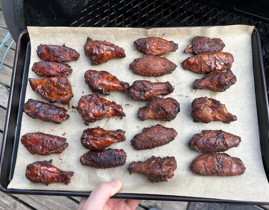 Smoked some wings in the offset