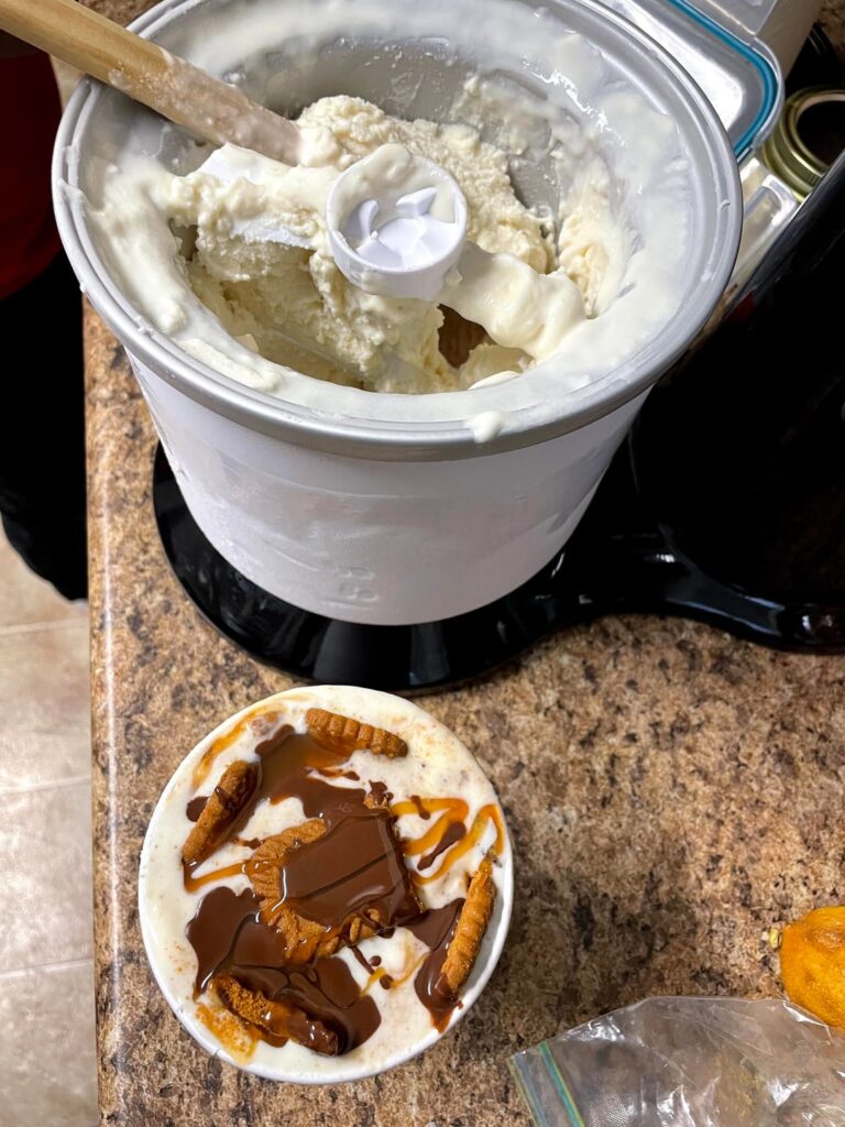 My first time making ! Vanilla, biscotti, chocolate caramel!