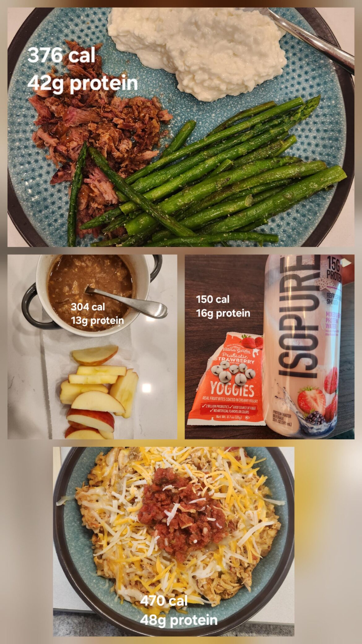 Everything I ate yesterday: 1300cal & 119g protein