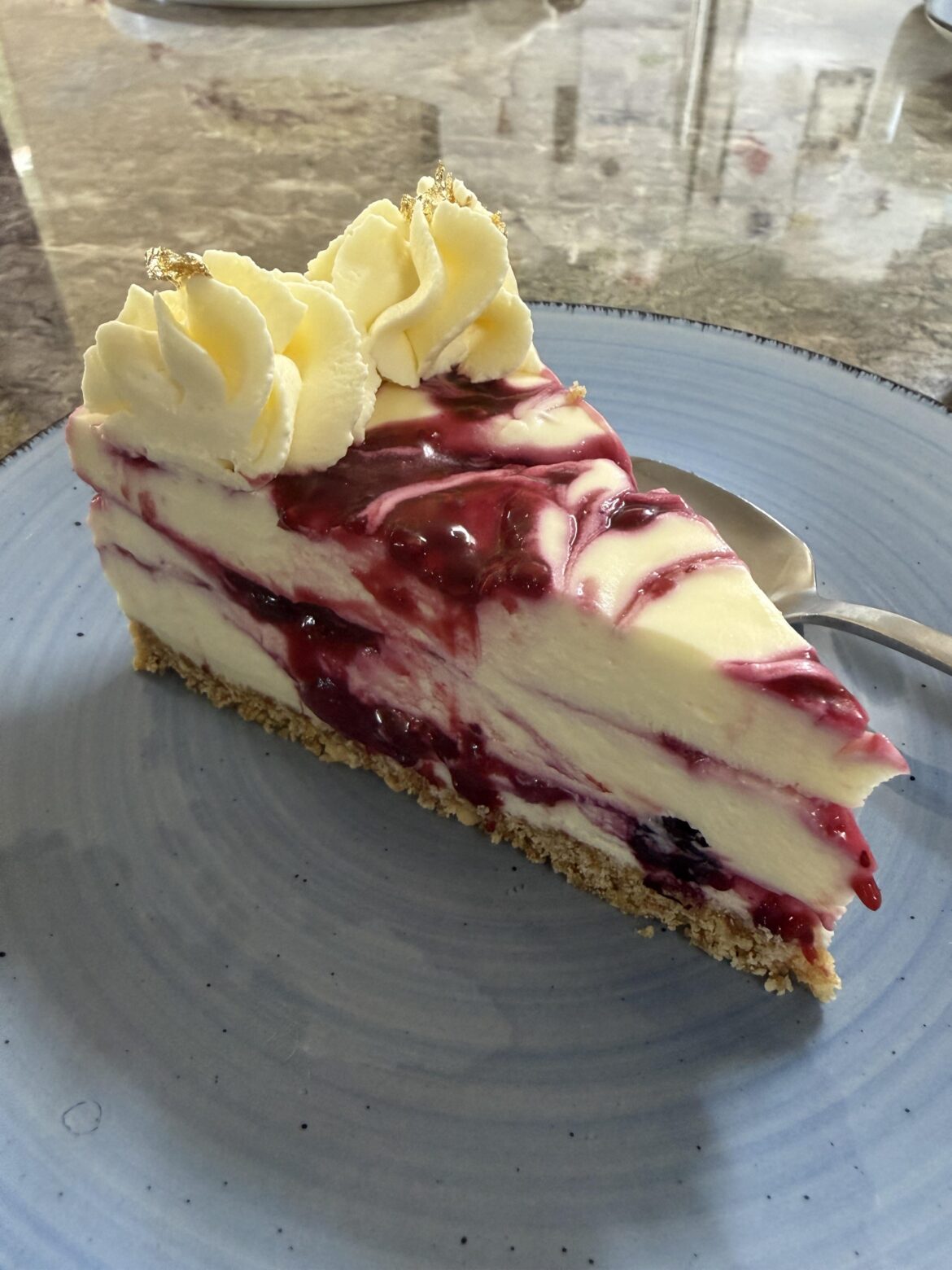 I ate Boysenberry cheese cake