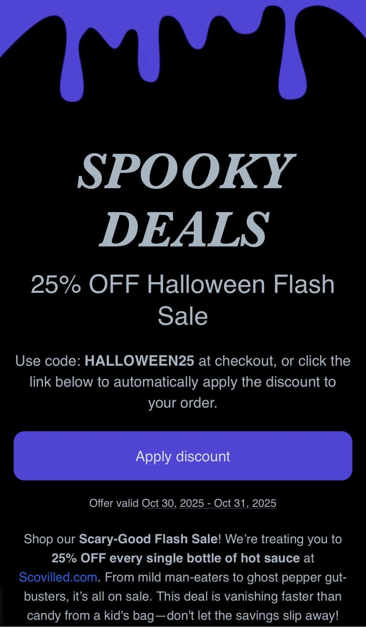 Scovilled.com 25% Off Flash Sale
