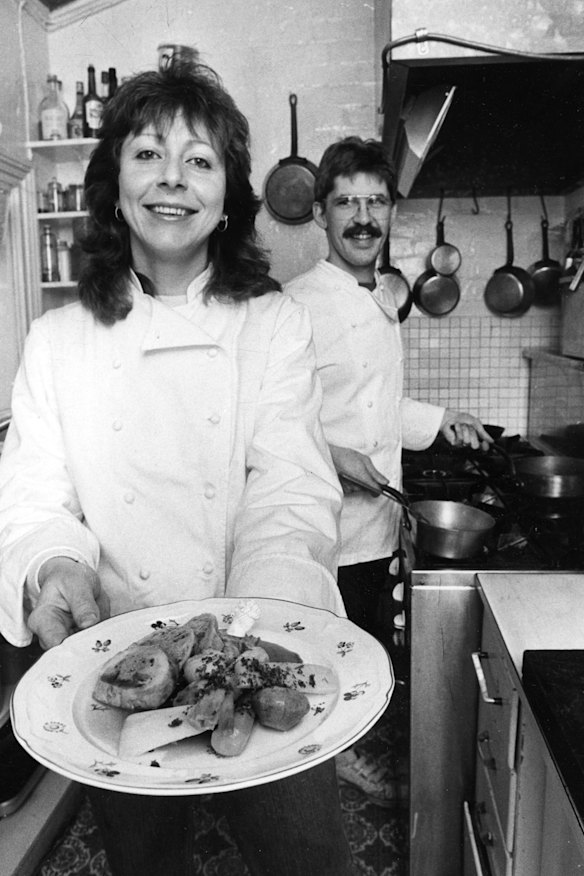 Tansy Good and Marc Bouten at Tansy’s Restaurant in Carlton North, August, 1984.