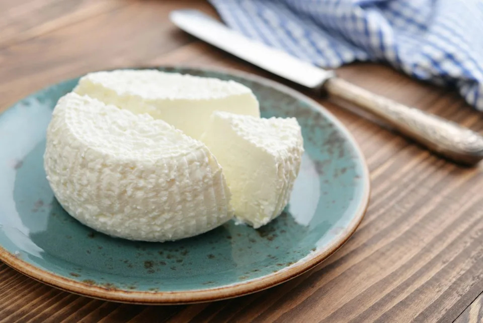 fresh ricotta on plate