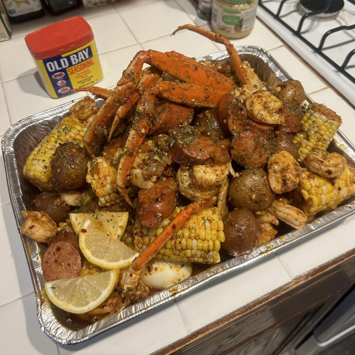seafood boil i made for my neighbor and i